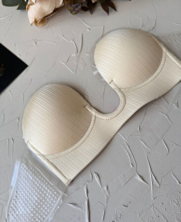 Intive Revolution Yeni Nesil Parlak Yüzeyli V Yaka Yanlardan Yapıştırma Hayalet Straplez Sütyen