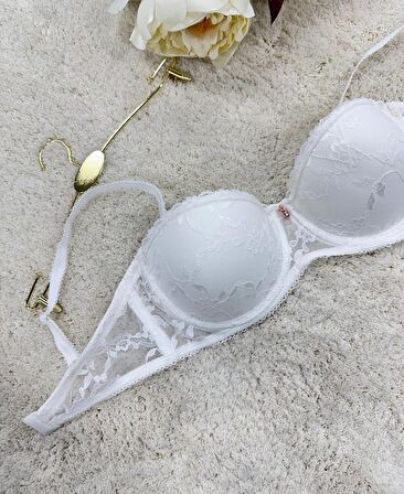 Le Jardin Charlotte Güpür Dantelli Balenli Desteksiz Silikonlu Sütyen -7001