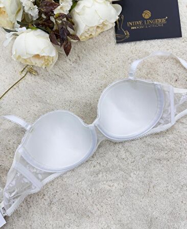 Le Jardin Charlotte Güpür Dantelli Balenli Desteksiz Silikonlu Sütyen -7001