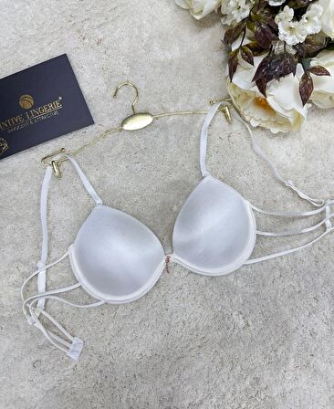 Le Jardin Valeria Biyeli Taşlı Mikro Push-up Arkası İp Detaylı Sütyen - 7007