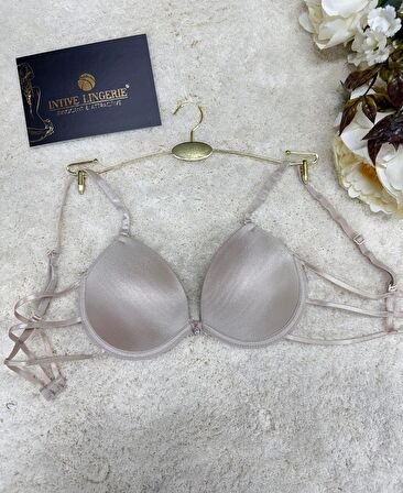 Le Jardin Valeria Biyeli Taşlı Mikro Push-up Arkası İp Detaylı Sütyen - 7007