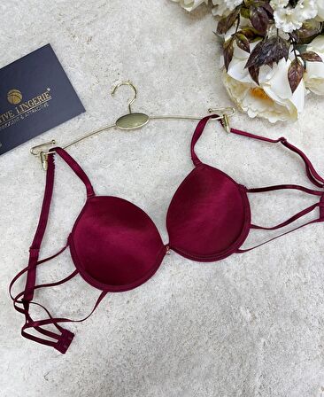 Le Jardin Valeria Biyeli Taşlı Mikro Push-up Arkası İp Detaylı Sütyen - 7007