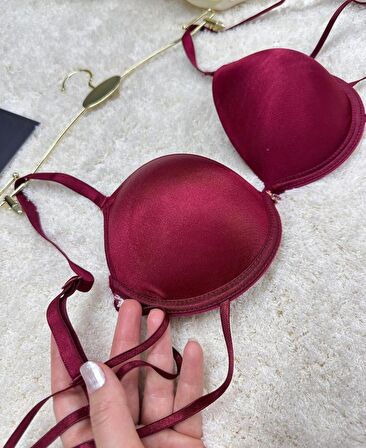 Le Jardin Valeria Biyeli Taşlı Mikro Push-up Arkası İp Detaylı Sütyen - 7007