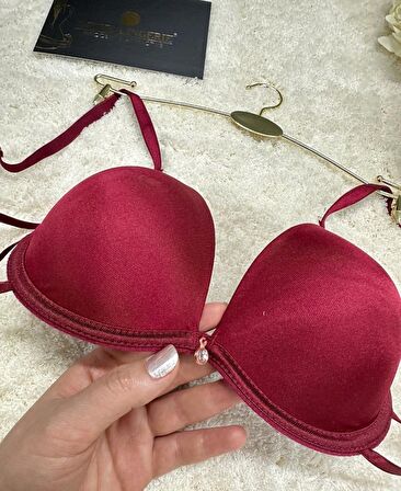 Le Jardin Valeria Biyeli Taşlı Mikro Push-up Arkası İp Detaylı Sütyen - 7007