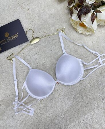 Le Jardin Valeria Biyeli Taşlı Mikro Push-up Arkası İp Detaylı Sütyen - 7007