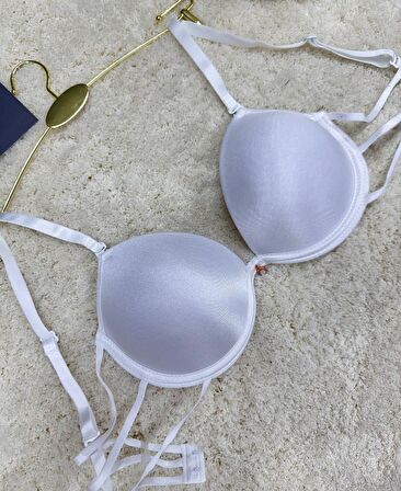 Le Jardin Valeria Biyeli Taşlı Mikro Push-up Arkası İp Detaylı Sütyen - 7007