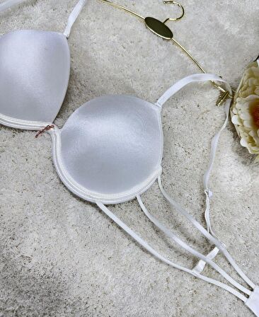 Le Jardin Valeria Biyeli Taşlı Mikro Push-up Arkası İp Detaylı Sütyen - 7007