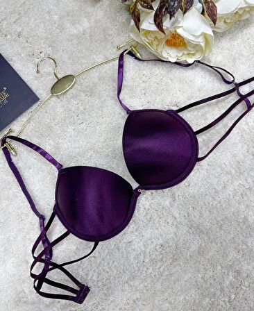Le Jardin Valeria Biyeli Taşlı Mikro Push-up Arkası İp Detaylı Sütyen - 7007