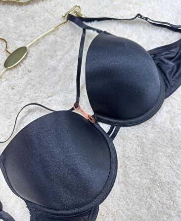 Le Jardin Monica Göğsü Şeritli Mikro Push-up Arkası İp Detaylı Sütyen - 7008