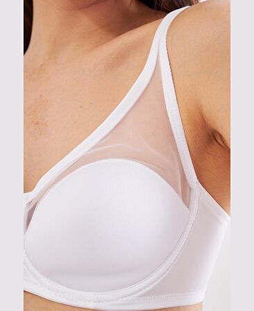 Le Jardin Linda Tül Detaylı Toparlayıcı İnce Soft Cup Sütyen (B-C CUP) -9200