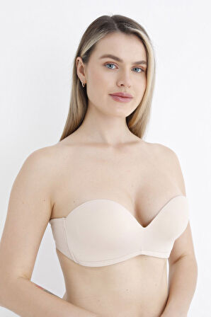 NBB Straplez Kesim İçi Silikonlu Push-up Balensiz Askısız Özel Günler İçin Sütyen