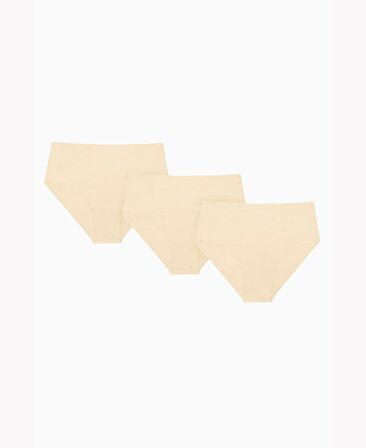 NBB Lazer Kesim Normal Bel 3'lü Paket Külot (Bordo, Ten, Siyah, Pudra)