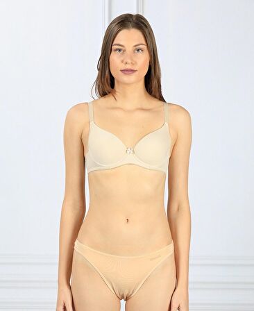 Nbb Mikro Kaplı Balenli Desteksiz Basic Sütyen (Ten, Siyah, Beyaz)- 3505