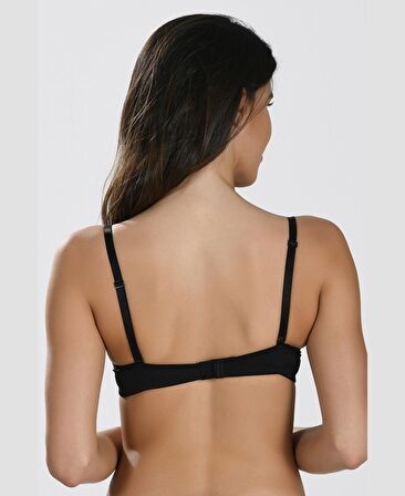 NBB Destekli Push-up Balenli V Yaka Kesim Cuplı Basic Sütyen- 3529