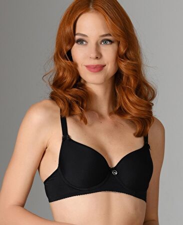 NBB Desteksiz Balenli V Yaka Kesim Cuplı Basic Klasik Kesim Sütyen- 3532