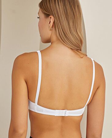 Mikro Balenli Hafif Destekli Klasik Kesim İnce Askılı Günlük Sütyen -3576