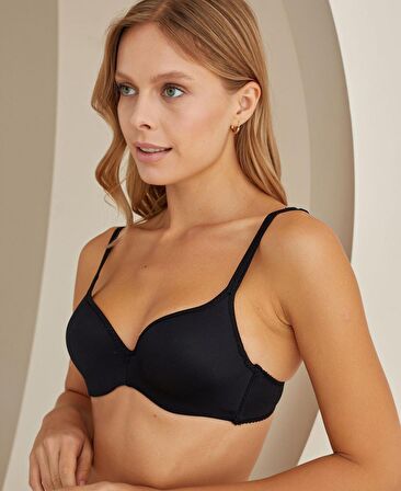 Mikro Balenli Hafif Destekli Klasik Kesim İnce Askılı Günlük Sütyen -3576