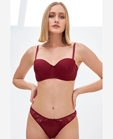 NBB Dantelli Desteksiz Balensiz Lotus Kesim Sütyen Takım -4645