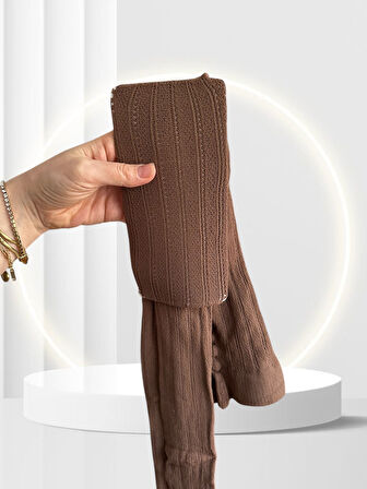 Penti Colosio Melisa 210 Den Soğan Kabuğu Renginde Kalın File Külotlu Çorap