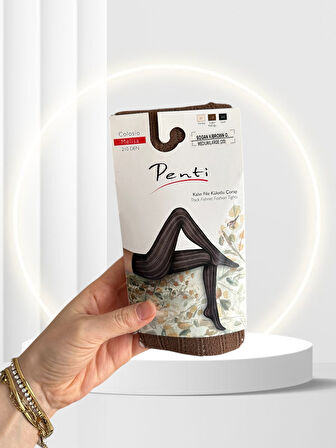 Penti Colosio Melisa 210 Den Soğan Kabuğu Renginde Kalın File Külotlu Çorap