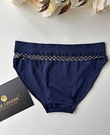 Kadın Dikişsiz Antibakteriyel Sportwear Fileli Slip/Bikini (Siyah, Bordo, Kahverengi, Lacivert)