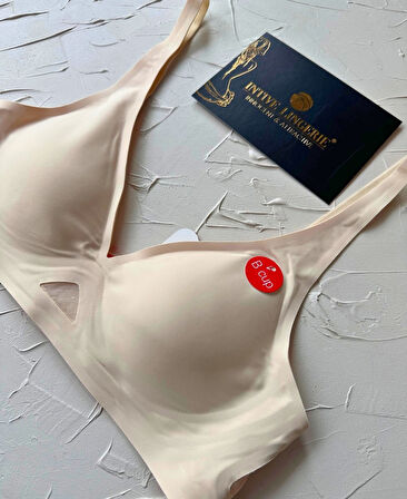 Eleanor Önü ve Yanı Dantel Detaylı Dikişsiz Lazer Kesim İnce Askılı V Yaka Hafif Destekli Sütyen