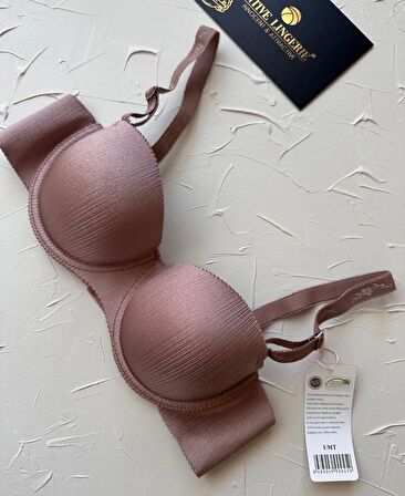 Samanta Balenli Desteksiz Lazer Kesim Parlak Kumaşlı İthal Sütyen -42