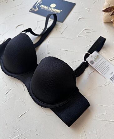 Samanta Balenli Desteksiz Lazer Kesim Parlak Kumaşlı İthal Sütyen -42