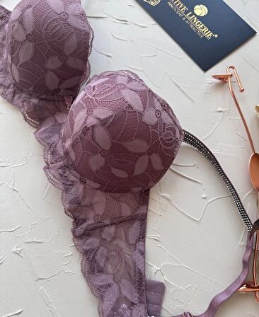 Jasmine Askıları Parlak Taşlı Hafif Destekli Dantelli Soft Cup İthal Sütyen (B-C Cup)