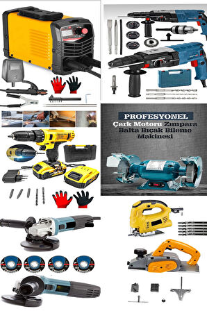 Pro Full Alman İnvertır Kaynak Hilti Matkap Taşlama Taş Motoru Planya Dekupaj Hediyeli SEt.
