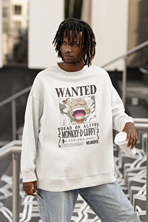 Monkey D. Luffy Baskılı Unisex Oversize Anime Sweatshirt
