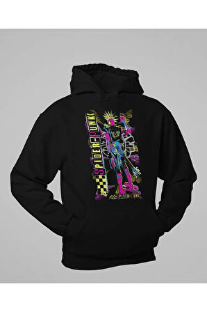 Spider-Punk Baskılı Unisex Oversize Hoodie
