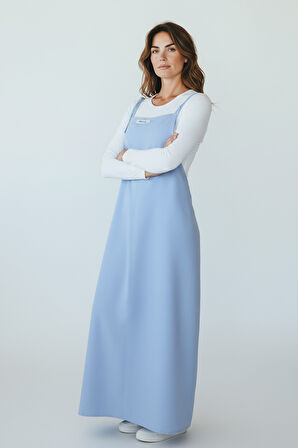 KADIN AYARLANABİLİR İP ASKILI DABIL KUMAŞ ELBİSE