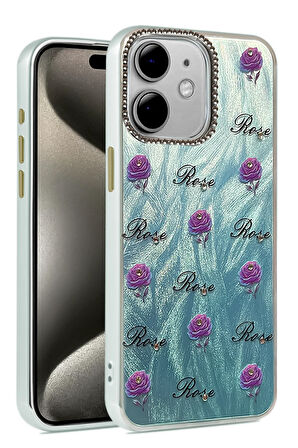 Apple iPhone 12 / 12 Pro Kılıf Parlak Desenli Taşlı Azn-Blade