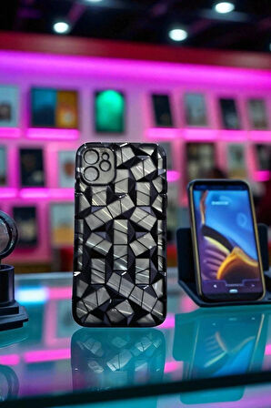 iPhone 12 Uyumlu Kamera Korumalı Prizma Kesim Telefon Kılıfı