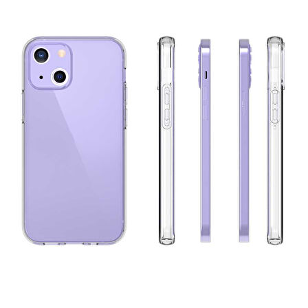 Apple iPhone 13 Mini Kılıf Şeffaf İnce Esnek Silikon Kılıf Zipax-Süper