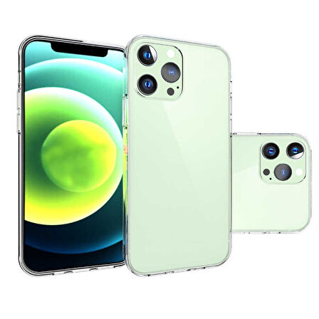 Apple iPhone 14 Pro Kılıf Şeffaf İnce Esnek Silikon Kılıf Zipax-Süper