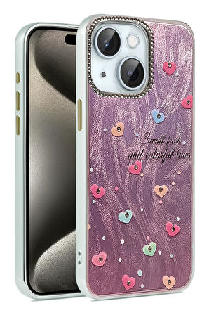 Apple iPhone 15 Kılıf Parlak Desenli Taşlı Azn-Blade