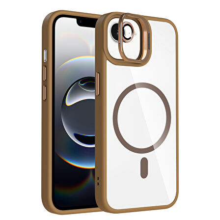 Apple iPhone 16E Kılıf Kamera Standlı Lens Koruyucu Hediyeli Zr-Etro