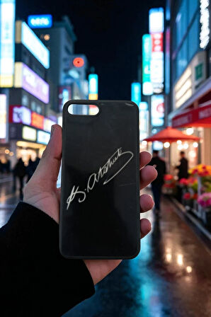 iPhone 7 Plus / 8 Plus Uyumlu ATATÜRK İmzalı Esnek Silikon Telefon Kılıf