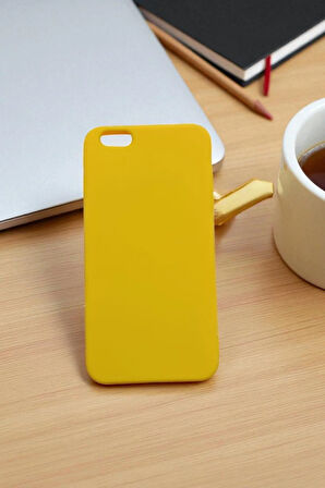 iPhone 7 Plus / 8 Plus Uyumlu Sarı Esnek Silikon Telefon Kılıfı