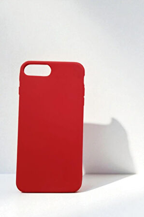 iPhone 7 Plus / 8 Plus Uyumlu Esnek Silikon Telefon Kılıfı Kırmızı