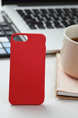 iPhone 7 Plus / 8 Plus Uyumlu Esnek Silikon Telefon Kılıfı Kırmızı