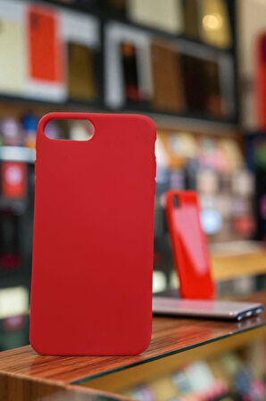 iPhone 7 Plus / 8 Plus Uyumlu Esnek Silikon Telefon Kılıfı Kırmızı