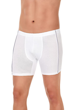 Modal Biyeli Beyaz Erkek Boxer 2 Adet
