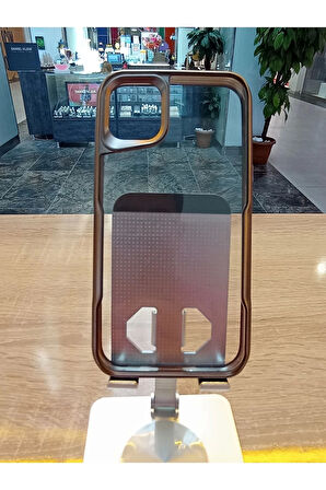 İPhone 11 Uyumlu Kamera Bölümü Estetik Metal Görünümlü Premium Darbe Korumalı Kapak