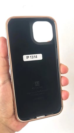 İphone 13-14 uyumlu Rose Gold Çerçeve Tam Koruma Lüks Taşlı içi Kadife Telefon Kılıfı