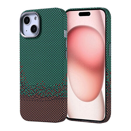 Apple iPhone 13 Kılıf Magsafe Şarj Özellikli Karbon Fiber Görünümlü Zr-Nekst