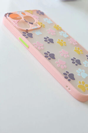 İPhone 13 Pro Yavru Kediler Ve Kedi Patisi Tasarım Tuşları Renkli Telefon Boyun Askılı Set Kılıf