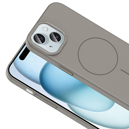 Apple iPhone 15 Kılıf Magsafe Şarj Özellikli Zr-Rubby